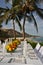 Tropical wedding table setting Los Cabos