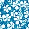 Tropical white and turquoise graphic seamless pattern