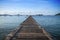 Tropical wooden pier in turquoise sea