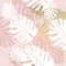 Tropical Worn Floral pastel pink blush gold pattern