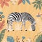 Tropical zebra abstract background poster.