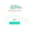 Tropicana logo. Resort and Spa emblem. Tropical cosmetics. Palm leaves and