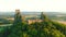 Trosky Castle aka Hrad Trosky aerial sunset view. Bohemian Paradise. Czechia.