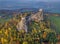 Trosky Castle in Bohemia paradise - Czech republic - aerial view