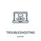 troubleshooting icon vector from support collection. Thin line troubleshooting outline icon vector illustration. Linear symbol for