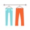 Trousers on Hangers Set Poster Vector Illustration