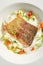 Trout Fillet in Cream Sauce with Vegetable Stew Isolated