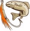 Trout fish fishing lure bait hook