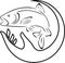 Trout, fish and hand, fish and fishing logo