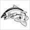 Trout fish - logo illustration. Fishing emblem
