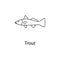 trout icon. Element of marine life for mobile concept and web apps. Thin line trout icon can be used for web and mobile. Premium i