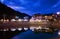 The Trout Pond in the evening, on July 25 in Bukovel, Carpathians, Ukraine