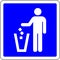 Trow garbage allowed blue sign