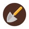 Trowel agriculture work equipment farm cartoon block and flat icon