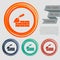 Trowel building and brick wall icon on the red, blue, green, orange buttons for your website and design with space text.