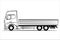 Truck abstract silhouette on white background line art view from side