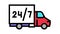 truck around clock free shipping service color icon animation