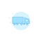 Truck, autotruck flat vector icon. Filled line style. Blue monochrome design. Editable stroke