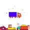 Truck, autotruck, wagon filled line icon, simple illustration