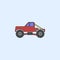 truck bigfoot car field outline icon. Element of monster trucks show icon for mobile concept and web apps. Field outline truck big