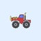 truck bigfoot car field outline icon. Element of monster trucks show icon for mobile concept and web apps. Field outline truck big