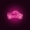 Truck bigfoot car neon icon. Elements of bigfoot car set. Simple icon for websites, web design, mobile app, info graphics