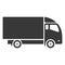 Truck black icon, strong heavy vehicle for delivery
