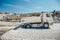 Truck brought waste chalk quarry. Limestone mining