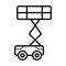 Truck with bucket crane vector icon