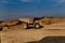 truck bulldozer sand construction work outdoors blue sky summer