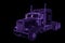 Truck Car in Hologram Wireframe Style. Nice 3D Rendering.
