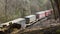 An truck cargo train driving by