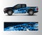 Truck and cargo van wrap vector, Car decal wrap design. Graphic abstract stripe designs for vehicle, race, offroad, adventure and