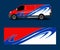 Truck and cargo van wrap vector, Car decal wrap design. Graphic abstract stripe designs for vehicle, race, offroad, adventure and