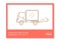 The truck carries goods .Fast delivery by courier by car .Business card for design.Coral frame for advertising.Vector illustration