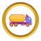 Truck carries petrol vector icon