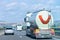 Truck cistern on road at Amalfi coast