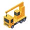 Truck city crane icon, isometric style