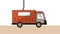 Truck with container delivery service animation