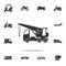 Truck Crane Silhouette icon. Detailed set of transport icons. Premium quality graphic design. One of the collection icons for webs