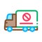 Truck Cross Mark Icon Vector Outline Illustration