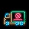 Truck Cross Mark neon glow icon illustration