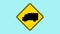 Truck Crossing Sign Animation, Yellow Road Symbol