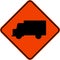 Truck Crossing Sign On White Background