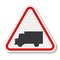 Truck Crossing Sign On White Background