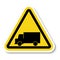 Truck Crossing Sign On White Background