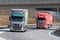 Truck from a czech forwarder drives on german motorway