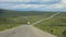 Truck on Dalton Highway Along Trans Alaska Pipeline