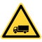 Truck and danger sign