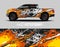 Truck decal, cargo van and car wrap vector, Graphic abstract grunge stripe designs for wrap branding vehicle.